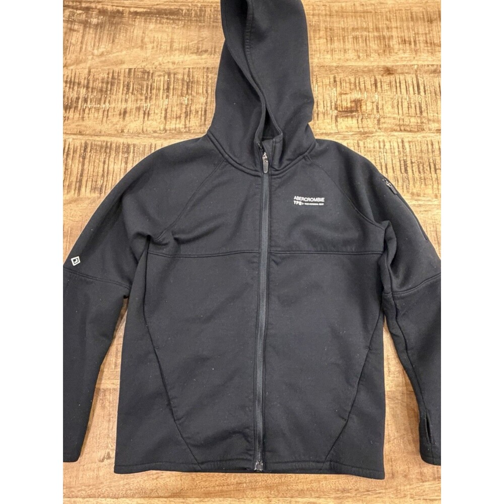 Abercrombie‎ Kids YPB Jacket Hooded Athletic Black Zip Up Size 7/8 Outerwear